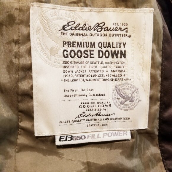 Eddie Bauer Brown Goose Down Long Hooded Coat EB550 - Size Small - Women's - Picture 9 of 11